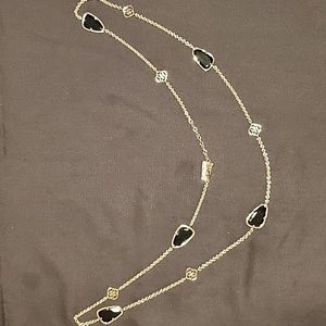 Kendra Scott Black Onyx and Gold Necklace
